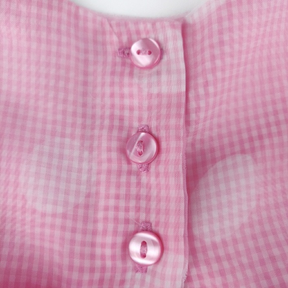 Pretty in Pink gingham satin tulle toddler dress - Picture 4 of 7
